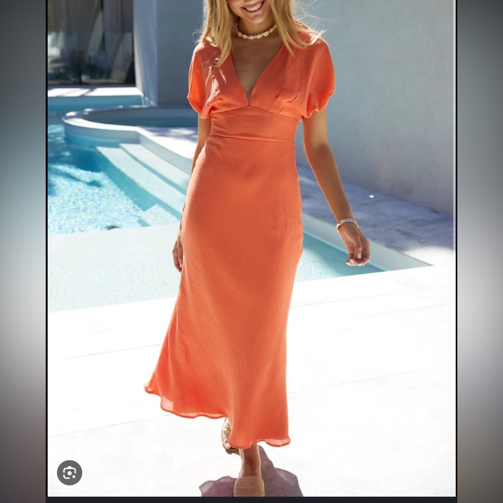 Elegant Orange Maxi Dress